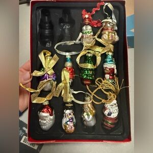 10 DELICATE GLASS HOLIDAY ORNAMENTS